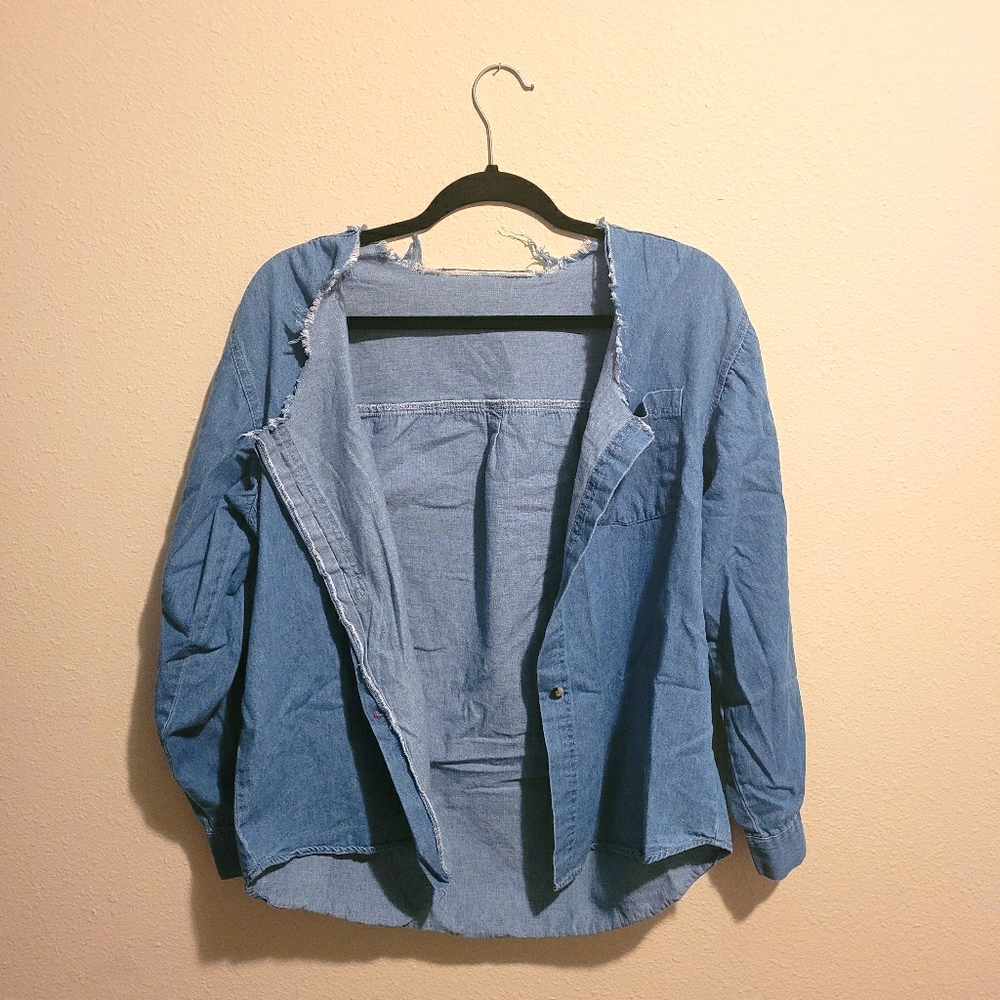 (Bundle jacket)nice ripped denim lift weight shirt